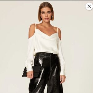 Milly Robin Cream Cowl Neck Satin Top Size S